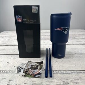 SIMPLE MODERN NFL TREK TUMBLER 30oz - Flip Lid w/ 2 Straws New England Patriots